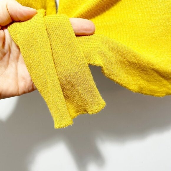 🌷SALE Wilfred Aritzia Oceane Ribbed Shirt Size XS Yellow Modal Soft - Picture 13 of 16